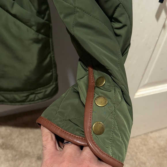 Coach Men's Olive Quilted Jacket with Brown Collar good condition - Picture 9 of 9